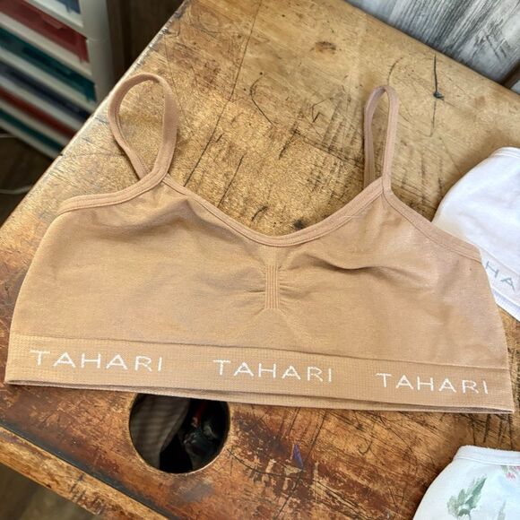 Tahari Girl bra set 3 bralette girls S 6-7 nude pink floral great preworn cond. - Picture 3 of 9